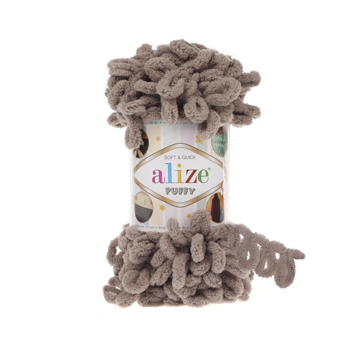 Alize Puffy 530 Taupe – fil à boucles