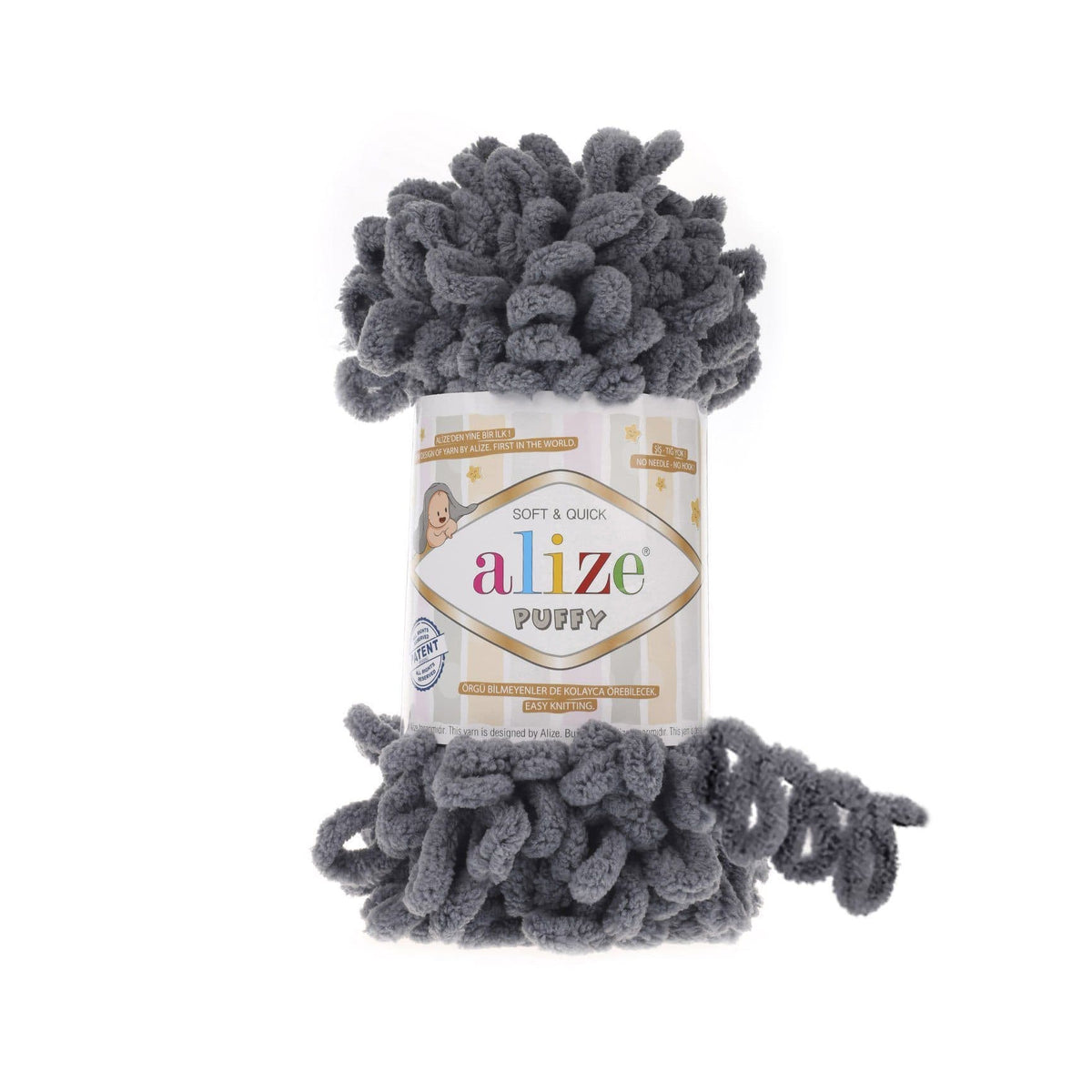 Alize Puffy 87 Charbon – fil à boucles