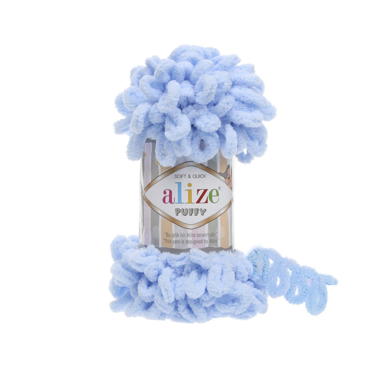 Alize Puffy 183 Bleu clair – fil à boucles