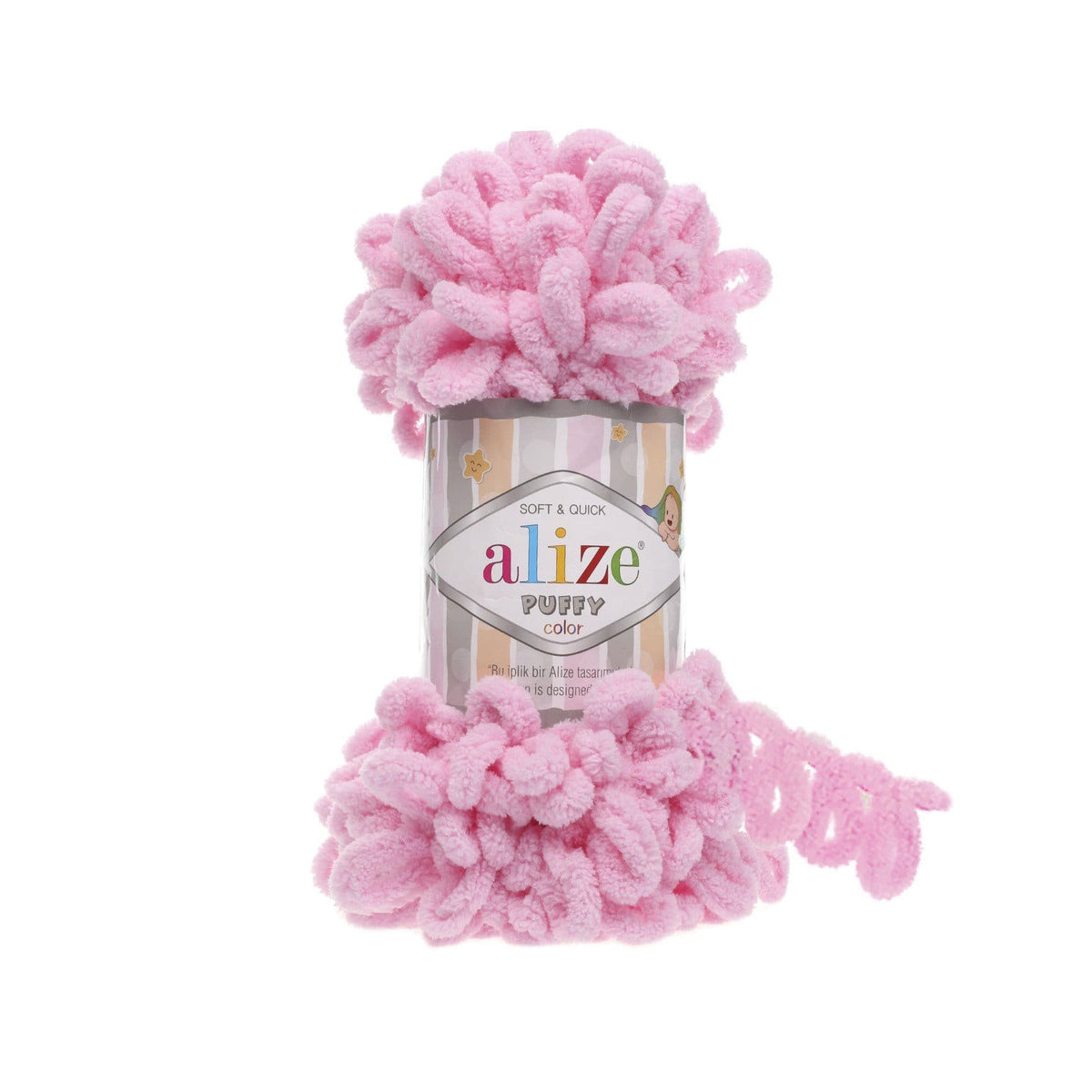 Alize Puffy 185 Rose – fil à boucles