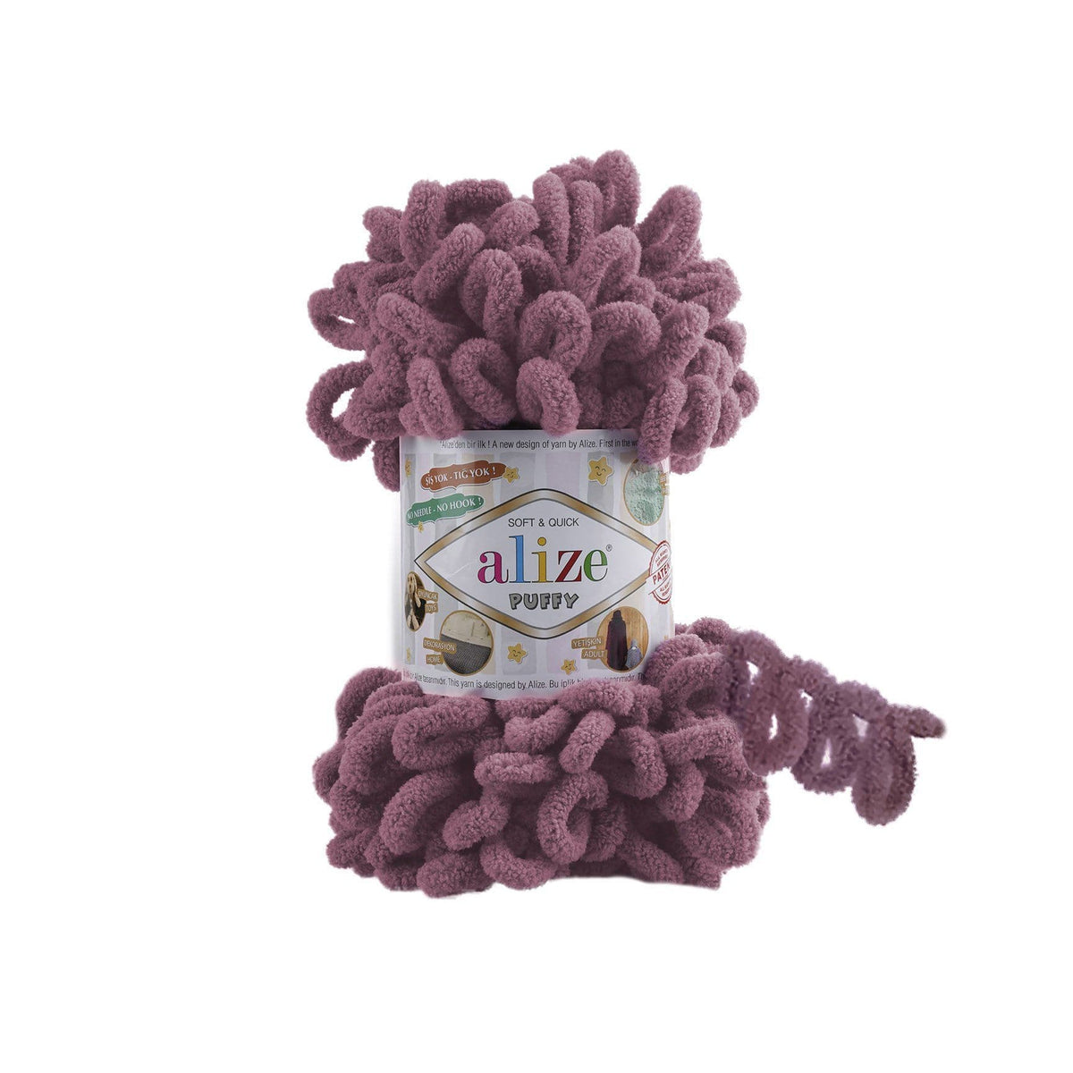 Alize Puffy 28 Rose foncé – fil à boucles
