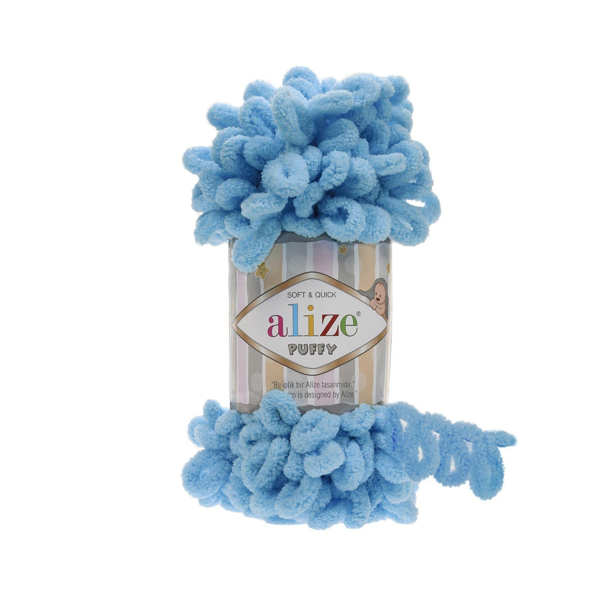 Alize Puffy 287 Turquoise – fil à boucles