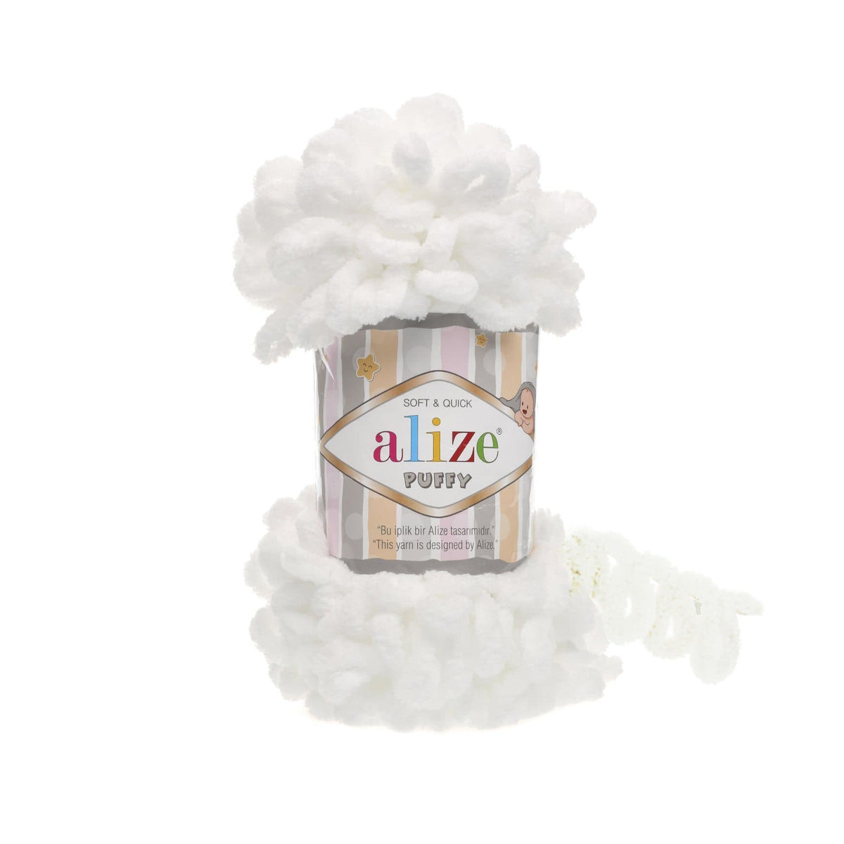 Alize Puffy 55 Blanc – fil à boucles