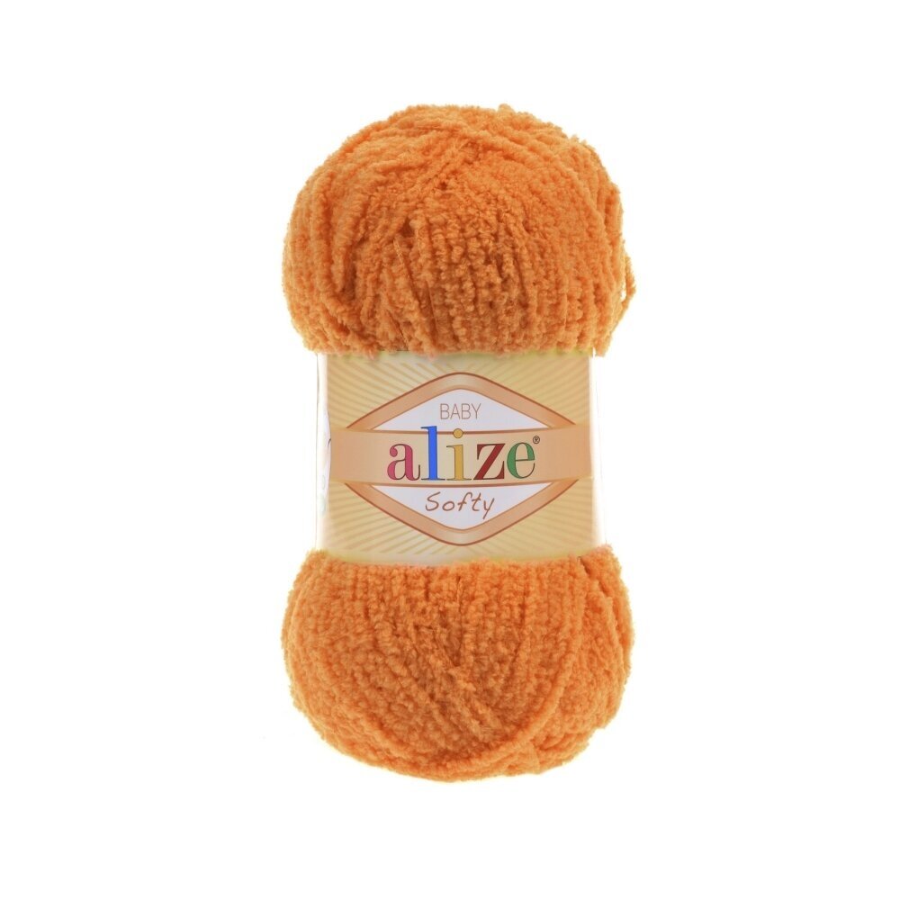 Alize Softy Baby 06 Mandarīnu – plīša dzija mazuļiem