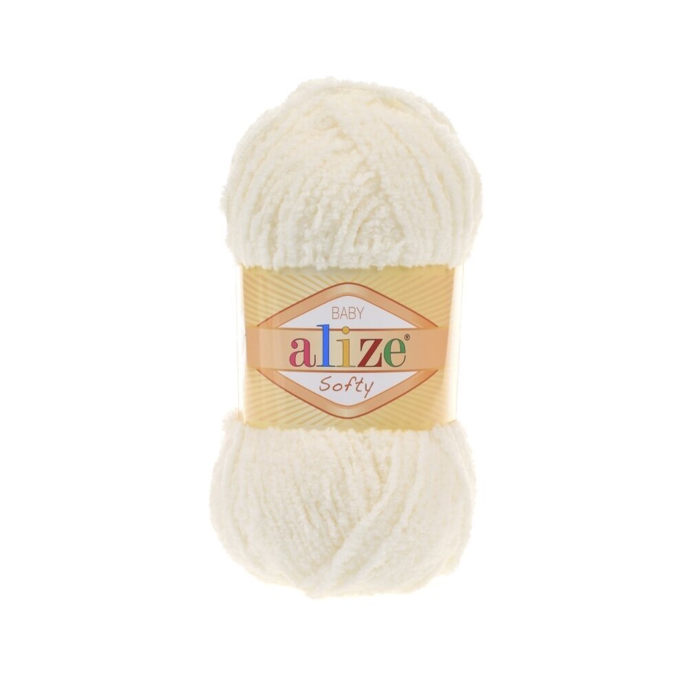 Alize Softy Baby 62 Krēmkrāsas – plīša dzija mazuļiem