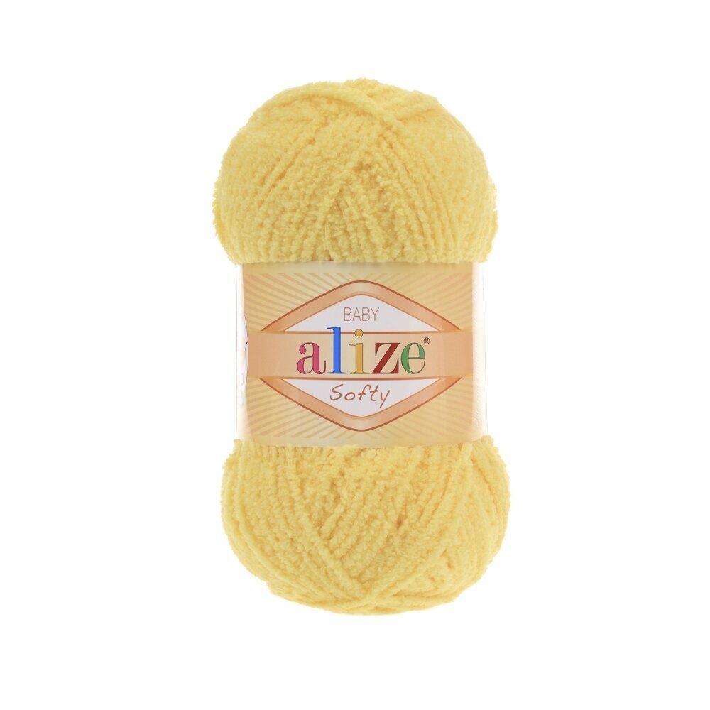 Alize Softy Baby 187 Gaiši dzeltena – plīša dzija mazuļiem