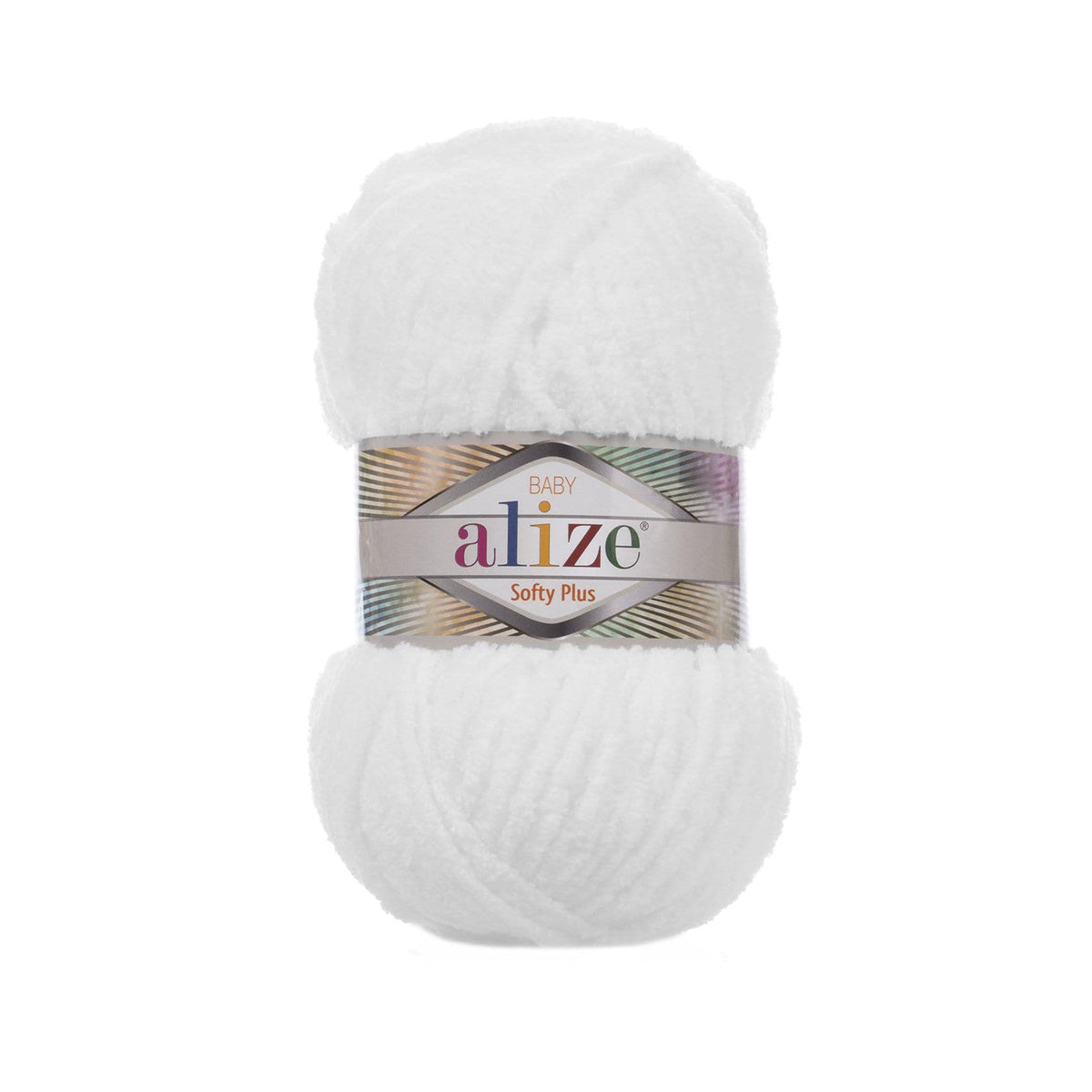 Alize Softy Plus 55 Vit – mjukt frottéliknande garn