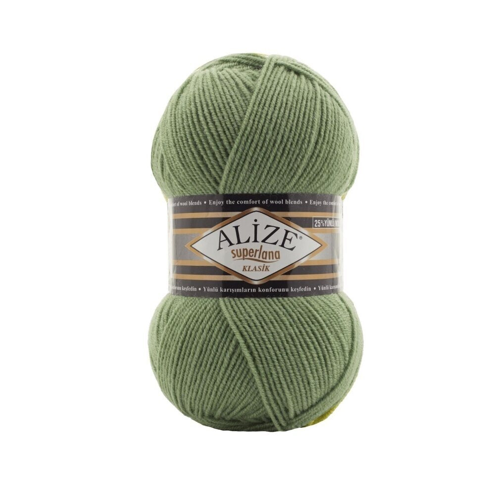 Alize Superlana Klasik 852 Оливковый – пряжа из акрила с шерстью