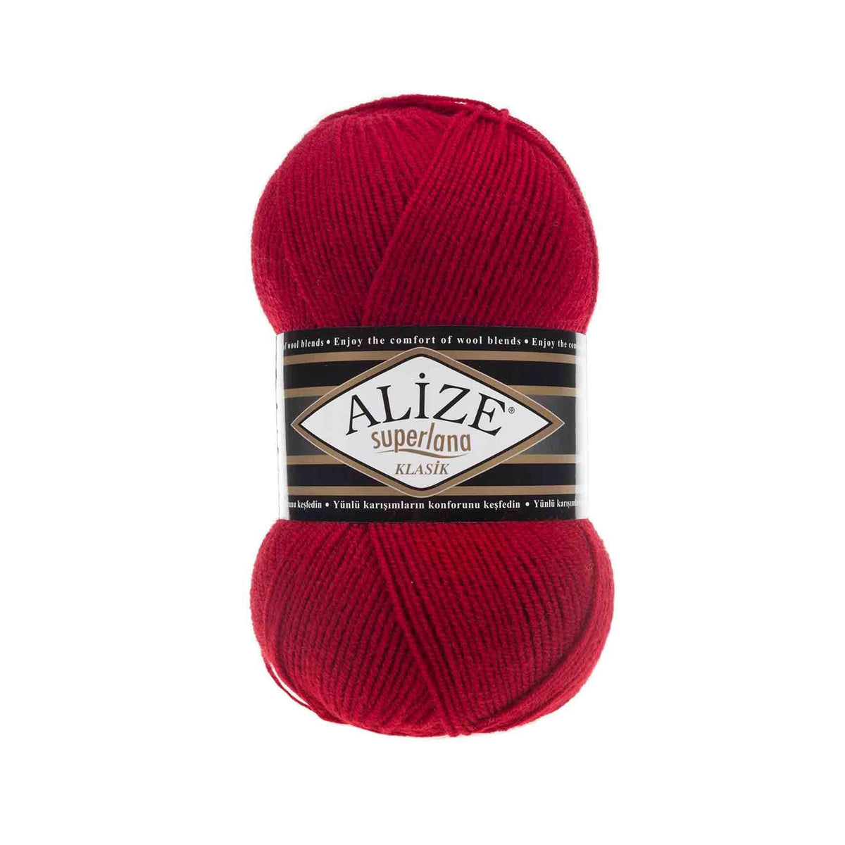 Alize Superlana Klasik 56 Красный – пряжа из акрила с шерстью