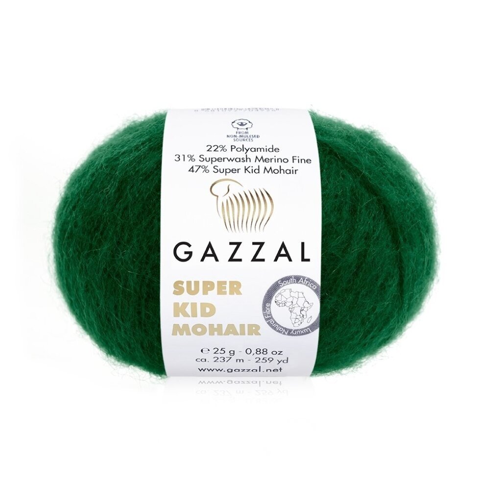Gazzal Super Kid Mohair 64428 Forest Green – kid mohair merino yarn