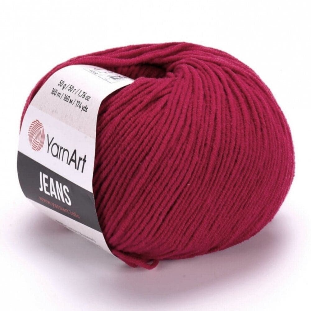 YarnArt Jeans 51 Ķiršu – kokvilnas un akrila dzija