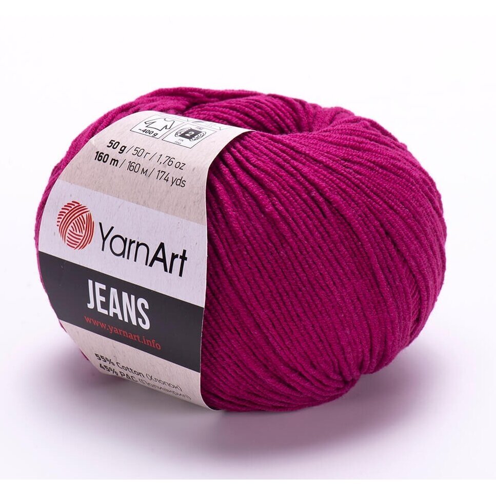 YarnArt Jeans 91 Madženta – kokvilnas un akrila dzija